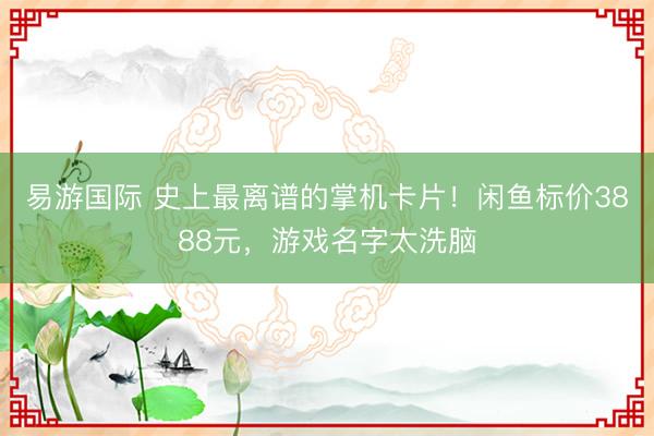 易游国际 史上最离谱的掌机卡片!闲鱼标价3888元,游戏名字太洗脑
