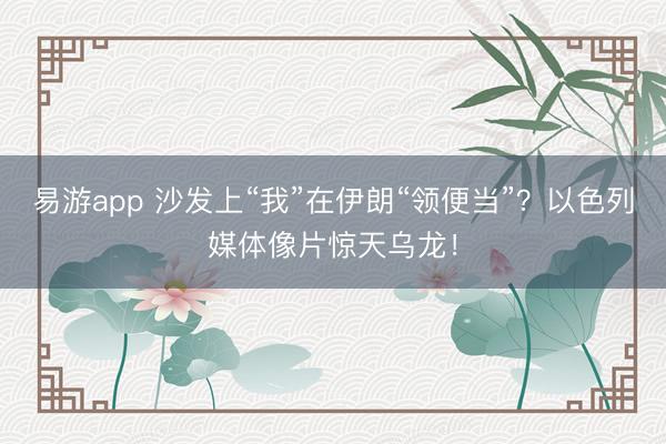 易游app 沙发上“我”在伊朗“领便当”?以色列媒体像片惊天乌龙!