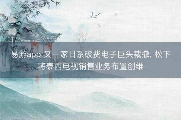 易游app 又一家日系破费电子巨头裁撤， 松下将泰西电视销售业务布置创维