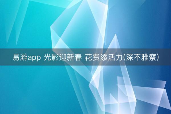 易游app 光影迎新春 花费添活力(深不雅察)