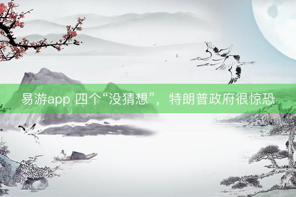易游app 四个“没猜想”，特朗普政府很惊恐