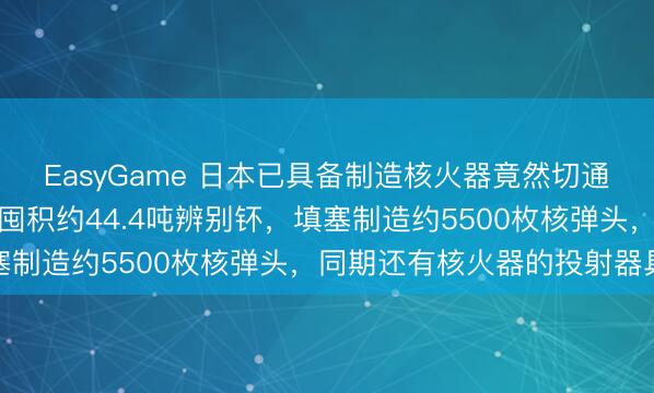 EasyGame 日本已具备制造核火器竟然切通盘物资和时刻要求：已囤积约44.4吨辨别钚，填塞制造约5500枚核弹头，同期还有核火器的投射器具