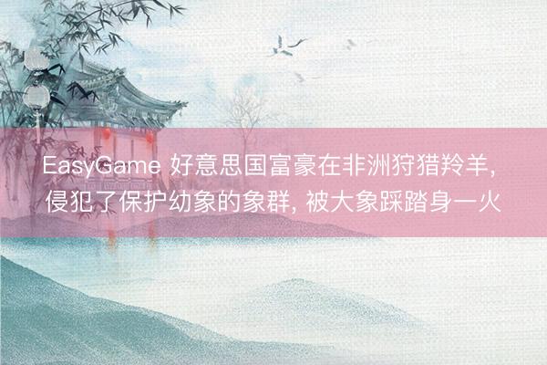 EasyGame 好意思国富豪在非洲狩猎羚羊， 侵犯了保护幼象的象群， 被大象踩踏身一火